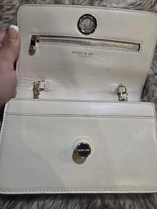 henri bendel Cream Leather Turn-Lock Clutch/shoulderbag - Picture 4 of 9